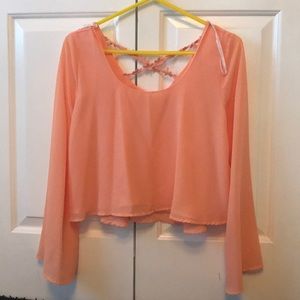 Lord & Taylor Peach Flowy Blouse